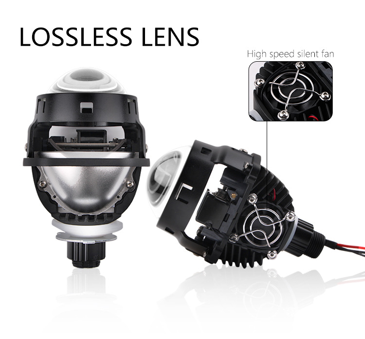 汽車2.5寸LED雙光透鏡大燈無損改裝款6