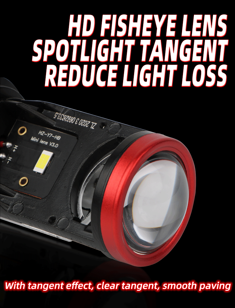 Y7D汽車透鏡H4燈泡LED大燈雙光遠(yuǎn)近一體超亮車燈改裝摩托前照燈4